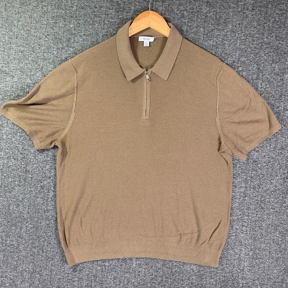 Reiss Other - Reiss Knit Polo Men 2XL Brown Short Sleeve Old Money Casual Preppy